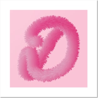 D Pink Animal Initials Posters and Art